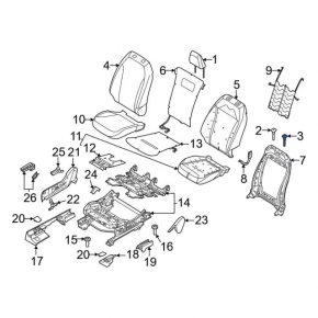 Driver's seat headrest guide left Ford Mustang Mach-E 21-26