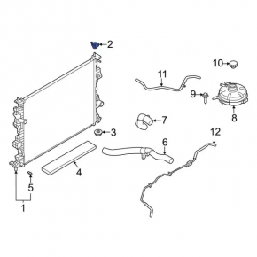 Radiator cushion upper left Ford Bronco Sport 21-25 1.5T