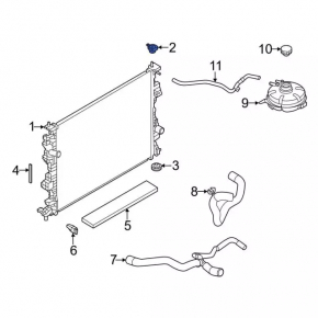 Radiator cushion upper left Ford Bronco Sport 21-25 1.5T