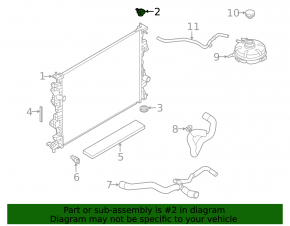 Radiator cushion upper left Ford Bronco Sport 21-25 1.5T