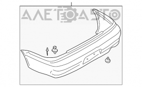 Rear bumper Mitsubishi Lancer 8 01-04 white breakage of fastening, scratch