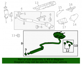 Muffler rear part with barrel Chevrolet Malibu 13-15 2.5 under 1 pipe