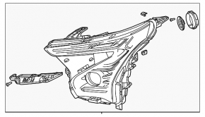 Front left headlight complete Chevrolet Bolt EV 22-23 with bracket
