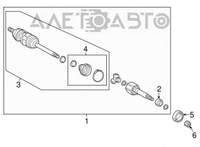 Front right half shaft drive Lexus RX350 16-22 FWD with bracket