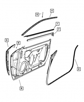 Door frame molding right Dodge Challenger 09-