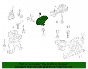Lower rear engine mount bracket for Honda Civic XI FE/FL 22-26 2.0