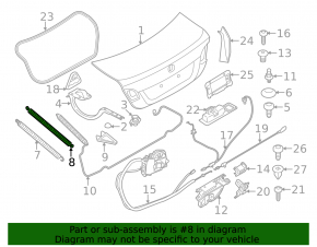 Right trunk lid spring BMW 5 F10 11-16