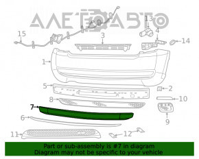 Fiat 500 12-17 rear bumper molding