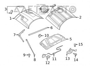 Naked hood Dodge Challenger 15-23 rest under side air ducts
