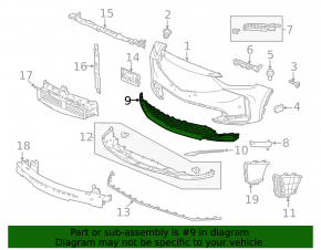 Lower grille of the front bumper Acura MDX 25-26