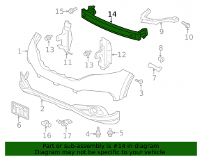 Front bumper reinforcement Honda CRV 12-14 prerest