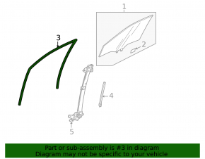 Front left windshield seal for Honda Accord 13-17