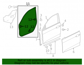Front right door seal Honda Insight 19-22