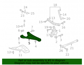 Lower rear left transverse control arm for Audi Q7 4L 10-15