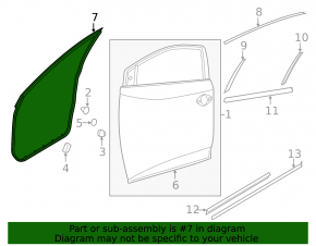 Nissan Murano z52 15-24 front left door seal