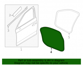Front left door seal Audi Q5 80A 18-24