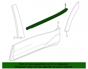 Molding door-glass central rear left Chevrolet Equinox EV 24-26