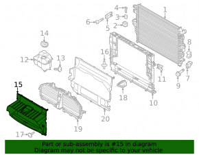 Radiator deflector Porsche Cayenne 958 11-14 4.8 Turbo