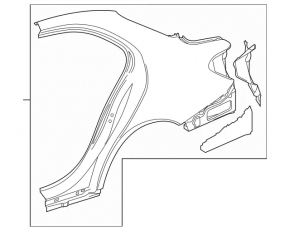 Quarter wing rear left Mercedes W213 E 17-20