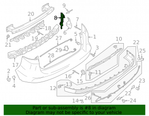 Rear bumper mount, outer right, Ford C-max MK2 13-18