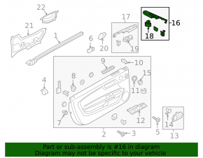 Front right window lift control for Ford Mustang mk6 15-23 with chrome