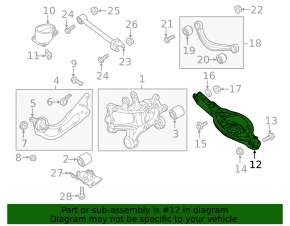 Lower control arm under spring rear left Mazda 6 18-21