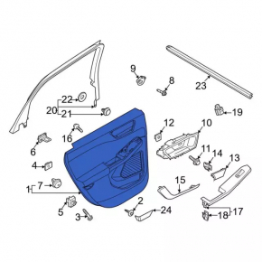 Door trim card front right Ford Escape MK4 20-22 black, scratch