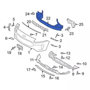 Front Bumper Reinforcement Ford Escape MK4 23- USA Without Tow Hook
