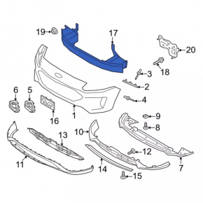 Front Bumper Reinforcement Ford Escape MK4 23- USA Without Tow Hook