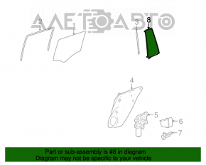 Mercedes X164 GL rear right triangle door glass