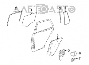 Mercedes X164 GL rear right triangle door glass