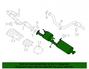 Exhaust line middle part Nissan Pathfinder 13-15 hybrid