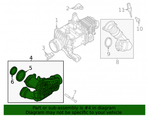 Intercooler intake pipe, right, Volvo XC60 22-23 B6