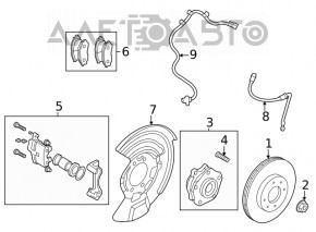 Front right hub Nissan Rogue 21-24