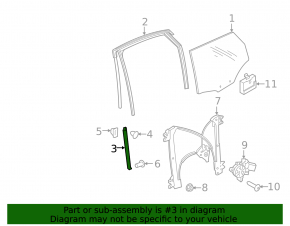Rear left door glass guide Audi Q7 16-