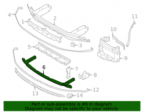 Front bumper reinforcement small BMW 7 G11 G12 16-19 under radar