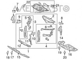 Radiator deflector left Lexus RX350 RX450h 10-12 dorest