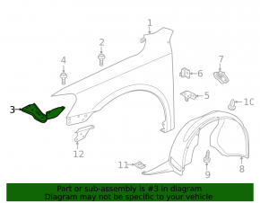 Front left wing bracket VW Passat 20-22