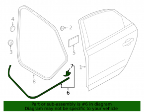 Door seal rear right VW Passat b7 12-15 USA lower