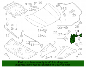 Subaru Legacy 20-25 hood lock