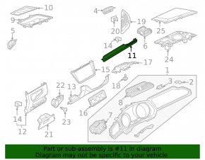 Front panel trim right VW Tiguan 22-24 gray
