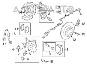 Rear left brake disc cover Audi A3 22-26
