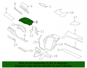 Subaru Forester 25-26 black upper left front panel trim