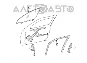 Right rear window guide for the front door of a Lexus IS250 IS350 06-14