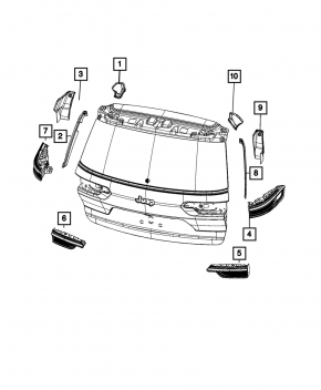 Right inner tailgate light for Jeep Grand Cherokee WL 22-25 LED