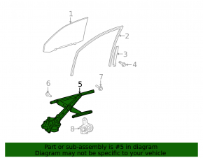 Front left window lift mechanism for Toyota Highlander 2013