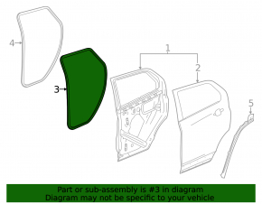 Rear left door seal GMC Terrain 18-