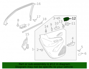 Rear right window lift control trim Chevrolet Equinox 18-
