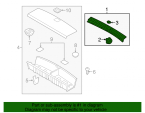 Kia Sorento 16-20 trunk opening trim black, type 1