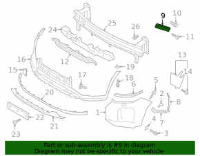 Front bumper mount, right fender, Hyundai Palisade 20-22